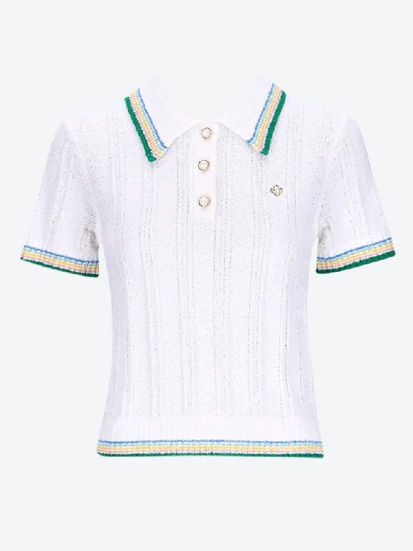 Knit boucle polo