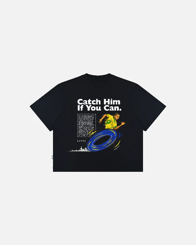 Catch Him if you Can Crop Fit Tee