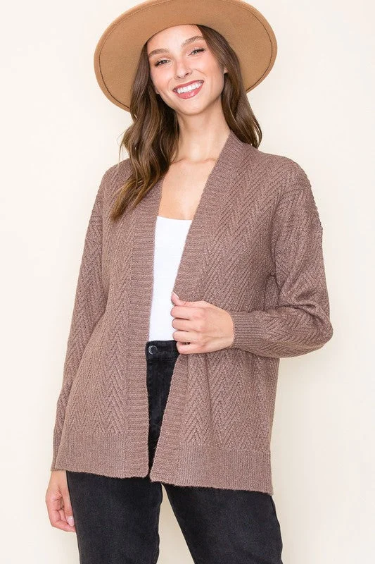 Chevron Textured Cardigan