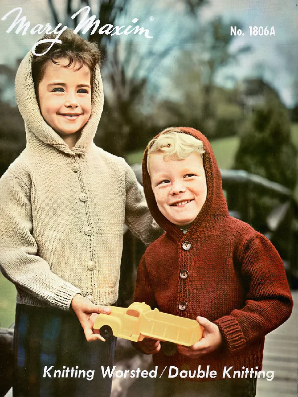 Girls' or Boys' Cardigan with Hoods Pattern