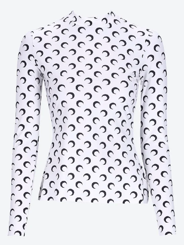 Moon printed highneck top