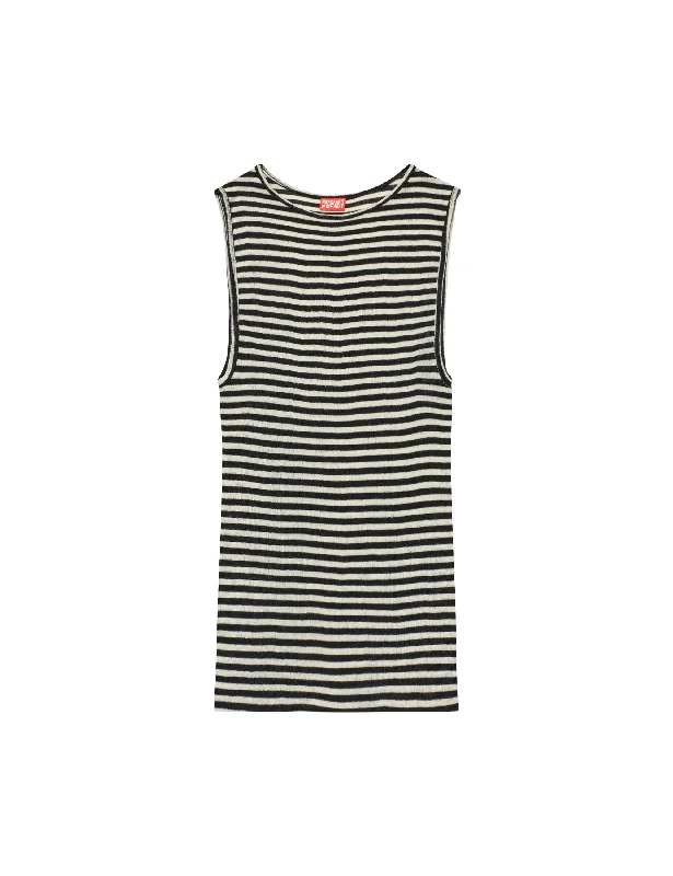 NPS Tank Top Wool, Black/Ecru Stripe