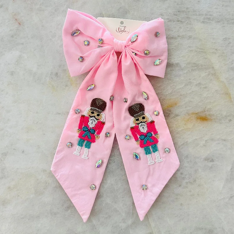 Nutcracker Pink Hair Bow