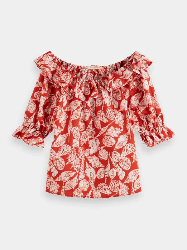 Off shoulder top with ruffles