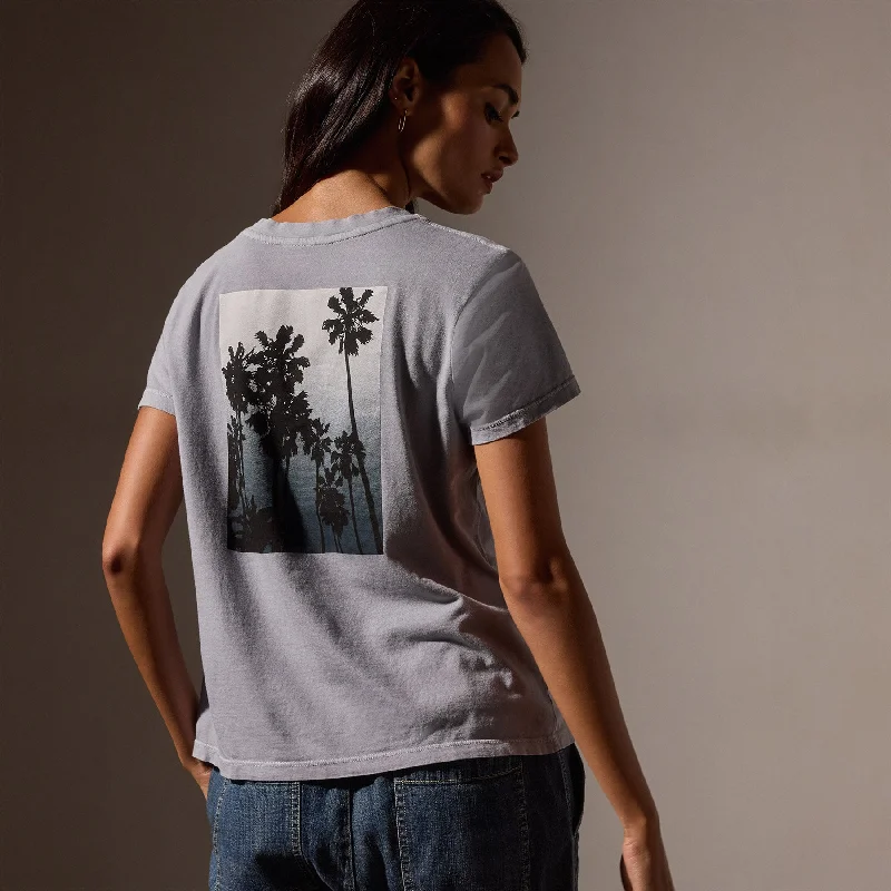 Ombrè Palms Graphic Tee  - Breeze Pigment/Grey