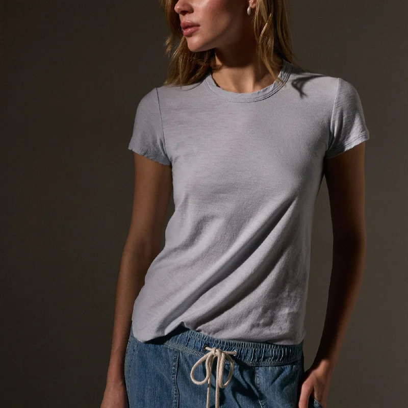 Sheer Slub Crew Neck Tee - Grey Glacier