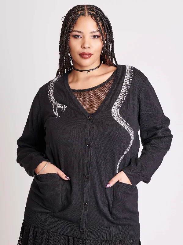 Snake Embroidered Cardigan