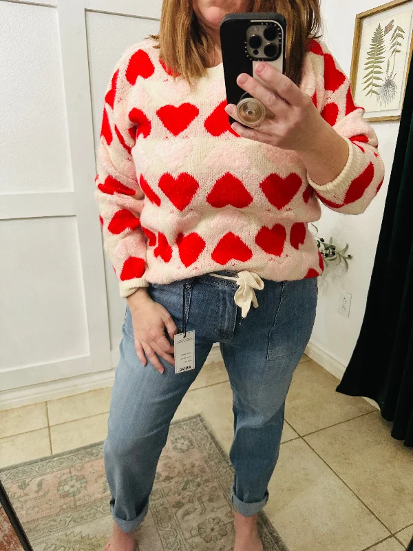 BIBI MULTI COLOR HEART PULL OVER