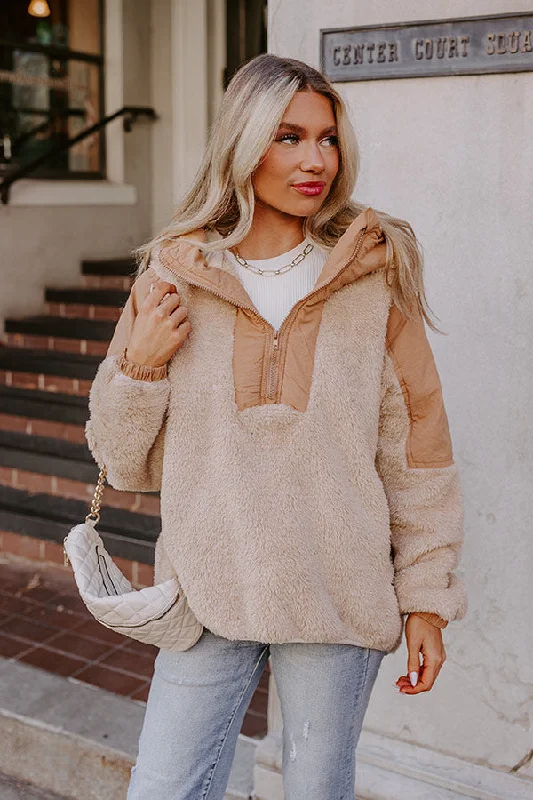 Bonfire Nights Sherpa Pullover in Khaki