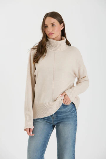 NEW COLOR | TURTLENECK FRONT SEAM KNIT PULLOVER SWEATER