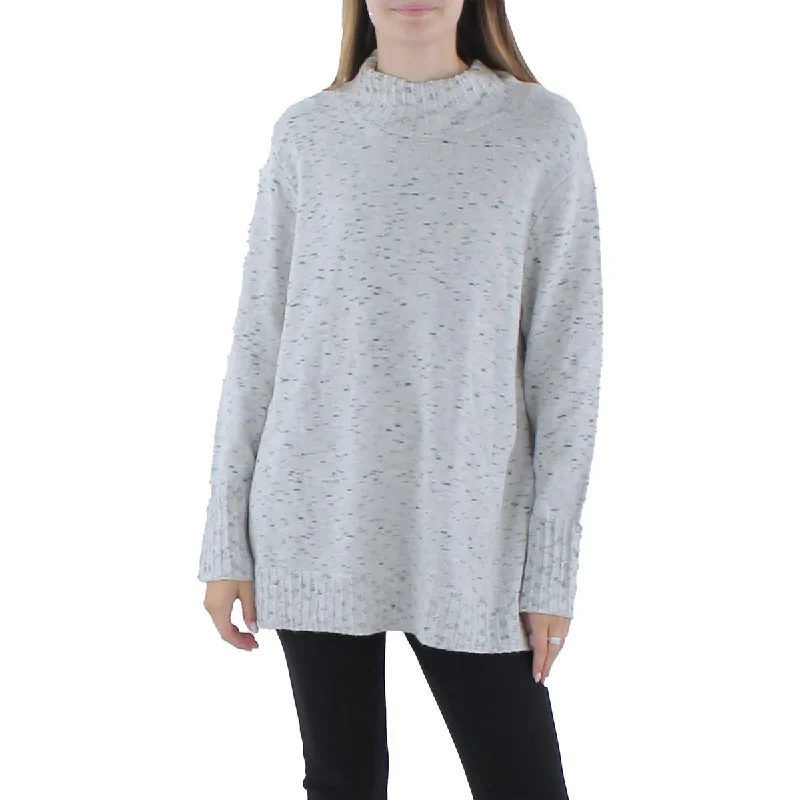 Sun Turn Womens Knit Mock Neck Pullover Sweater