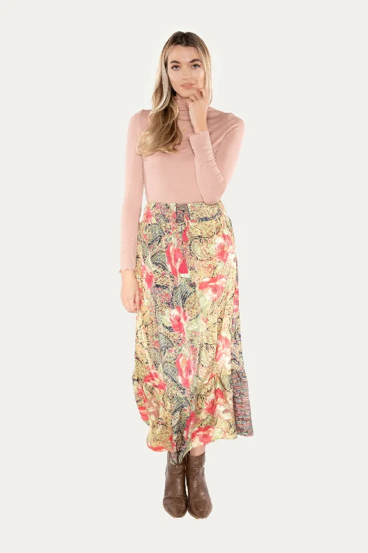 Acid Rose Maxi Skirt