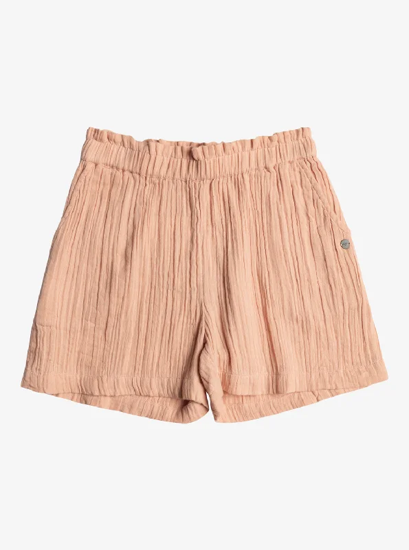 Girls 4-16 What A Vibe Shorts - Cafe Creme