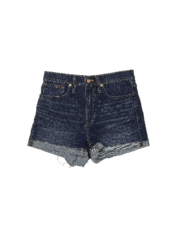 High-Rise Denim Shorts in Dark Wash