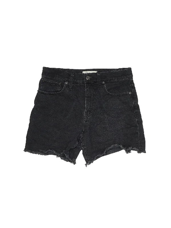 High-Rise Denim Shorts in Dark Wash