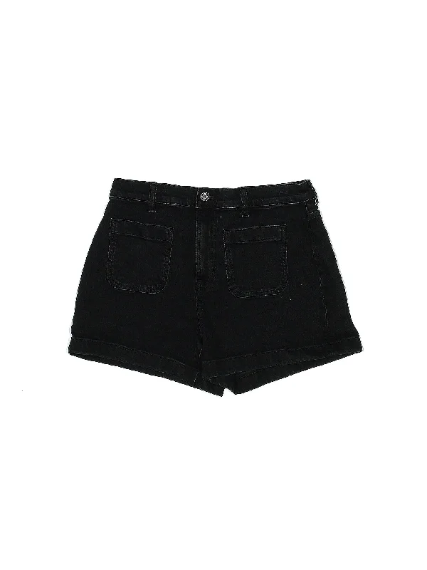 High-Rise Denim Shorts in Dark Wash