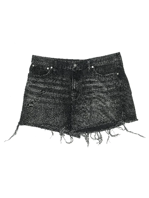 High-Rise Denim Shorts in Dark Wash