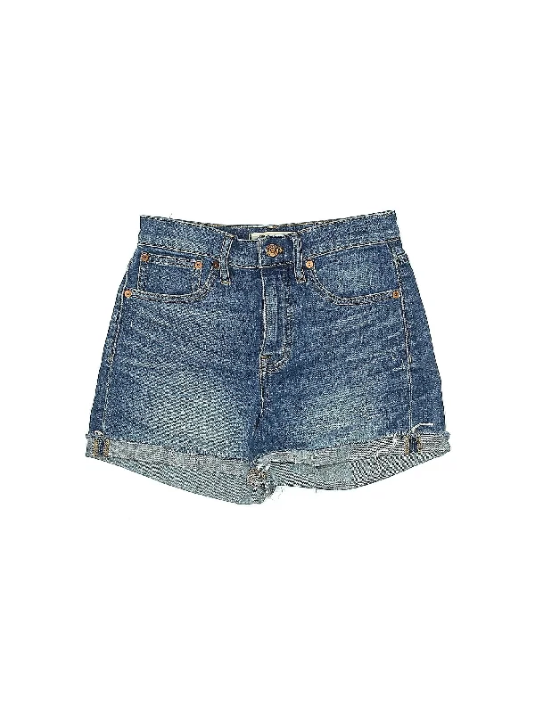 High-Rise Denim Shorts in Light Wash