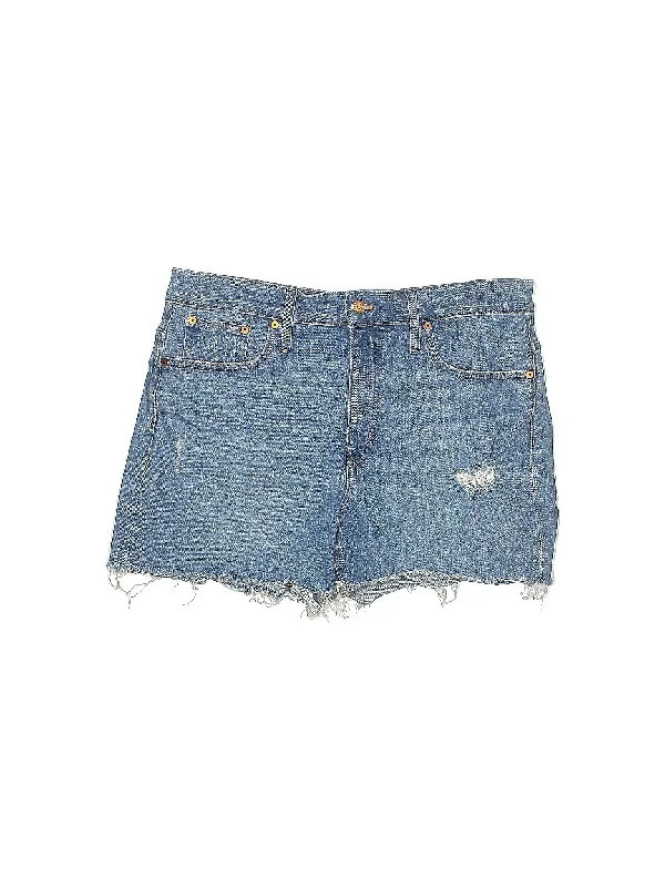 High-Rise Denim Shorts in Medium Wash