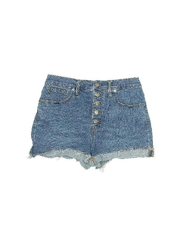 High-Rise Denim Shorts in Medium Wash