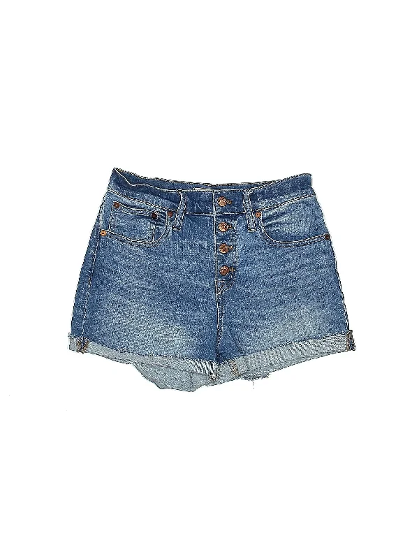 High-Rise Denim Shorts in Medium Wash