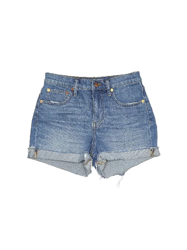 High-Rise Denim Shorts in Medium Wash