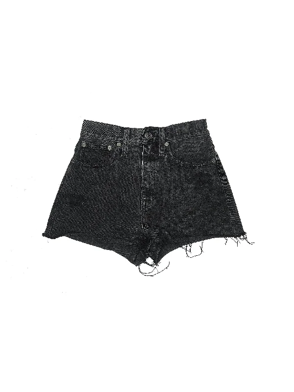 Mid-Rise Denim Shorts in Dark Wash