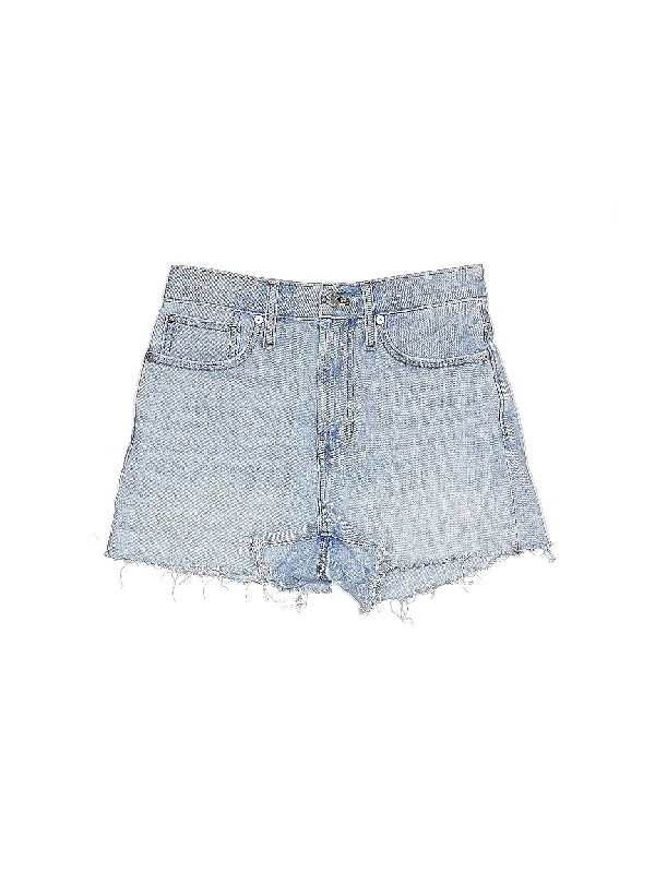 Mid-Rise Denim Shorts in Light Wash