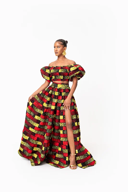 NAYA Tiered African Print Maxi Skirt