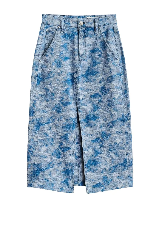 Rag & Bone Sid Jacquard Midi Skirt - Denim Jacquard