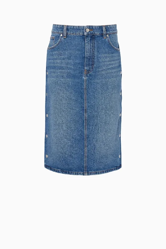 Stella McCartney Snap Denim Skirt - Vintage Blue