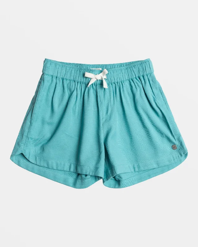 Girls 4-16 Una Mattina Elastic Waist Shorts - Maui Blue