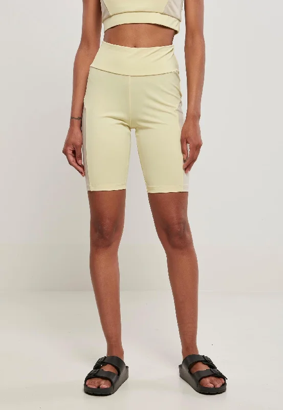 Urban Classics - Ladies Color Block Cycle Softyellow/Softseagrass - Shorts