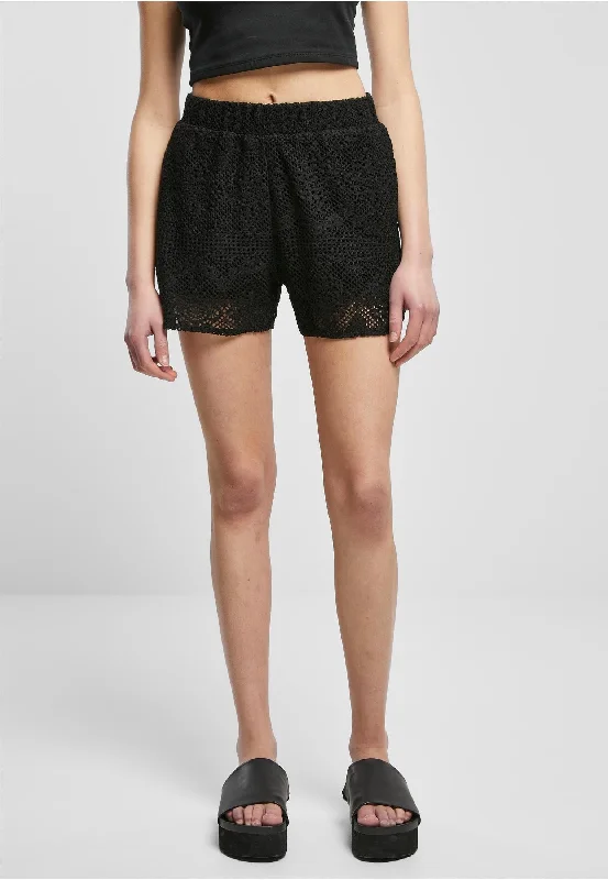 Urban Classics - Ladies Crochet Lace Resort Black - Shorts