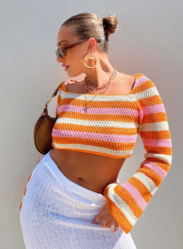 Mitty Knit Top Orange