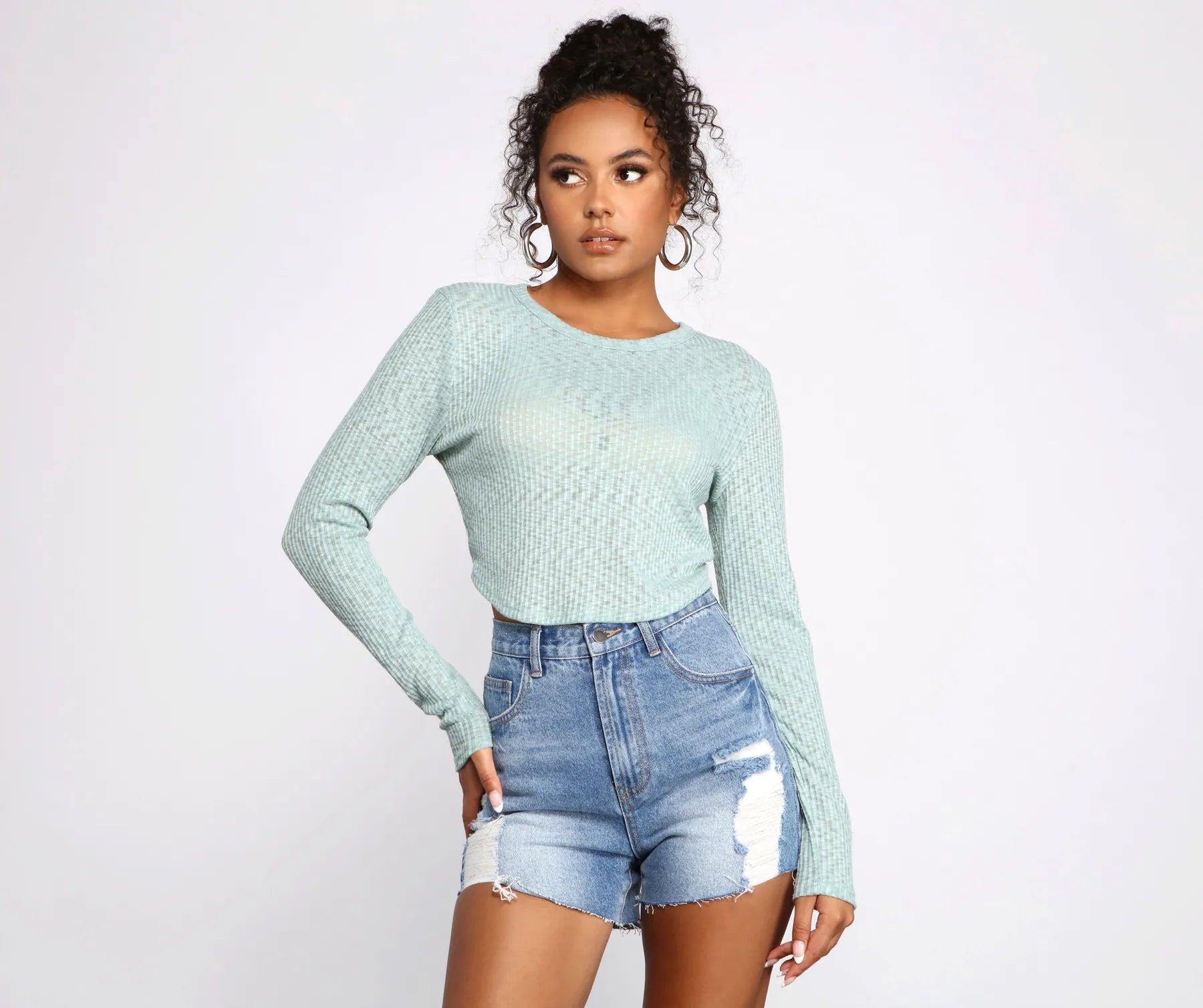 Thinking About You Ribbed Crop Top