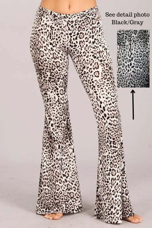 Chatoyant Leopard Skinny Pants - Black Gray