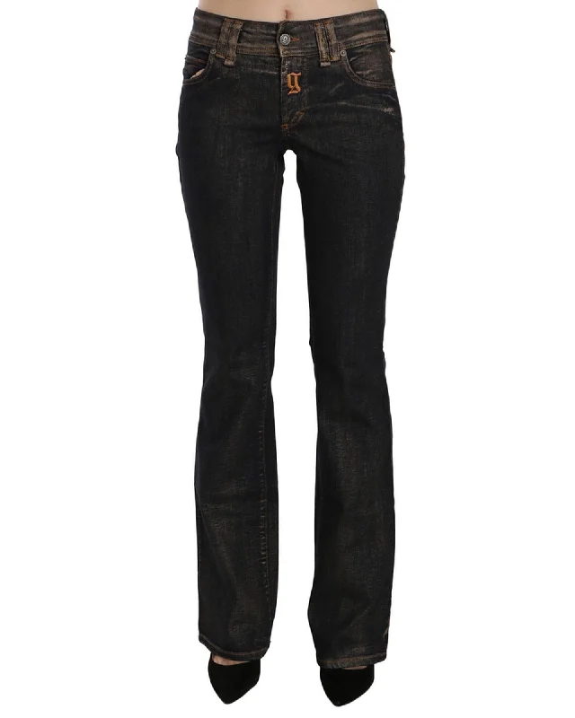 Mid Waist Flared Denim Casual Pants W24 US Women