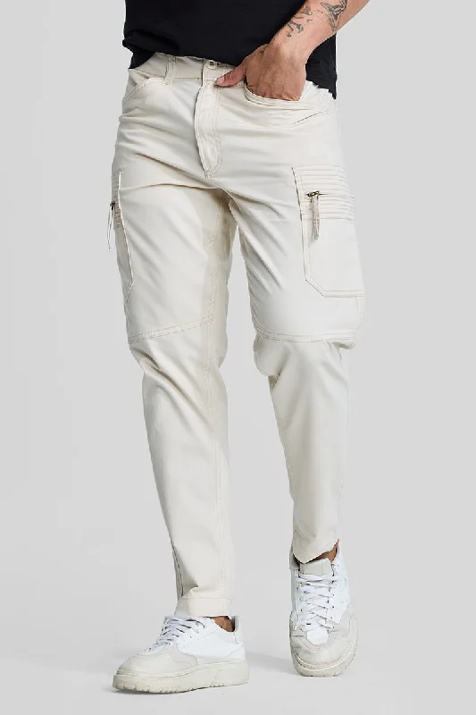 Off White Slim Fit Cargo Pants