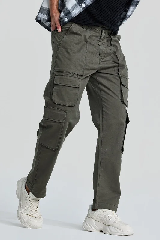 Olive Relaxed Fit Cargo Pants