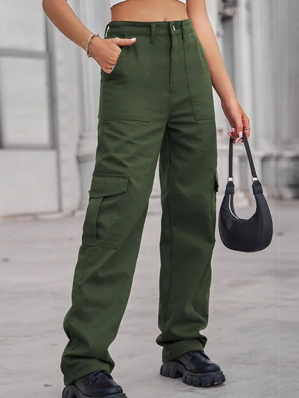 Women's Solid Twill Cargo Pants